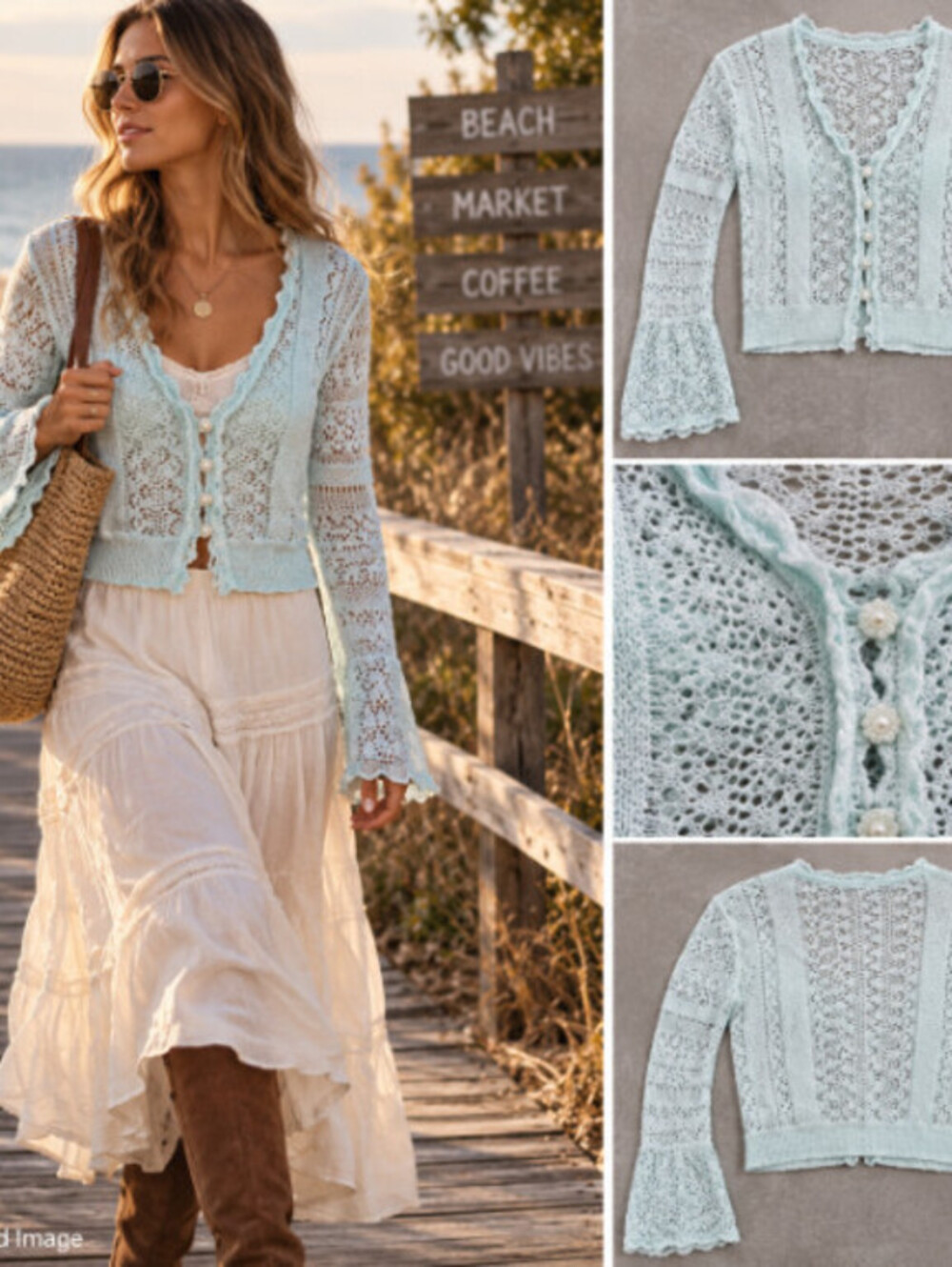 Free People Serendipity Knit Cardi S Ice Castle Pointelle Linen Cotton NWT